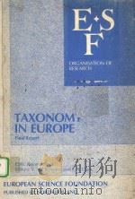 TAXONOMY IN EUROPE 1982 PDF电子版封面 290314821X