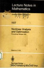NONLINEAR ANALYSIS AND OPTIMIZATION 1984 PDF电子版封面 3540139036 C.VINTI