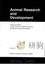 ANIMAL RESEARCH AND DEVELOPMENT  VOLUME 37     PDF电子版封面     