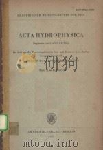 ACTA HYDROPHYSICA  BAND 27，HEFT 3/4（1982 PDF版）