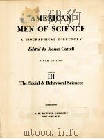 AMERICAN MEN OF SCIENCE:A BIOGRAPHICAL DIRECTORY NINTH EDITION VOLUME 3 1956 PDF电子版封面