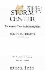 STORM CENTER:THE SUPREME COURT IN AMERICAN POLITICS PDF电子版封面 0393023303 DAVID M.O’BRIEN