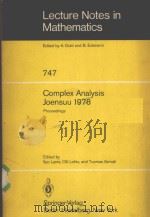 COMPLEX ANALYSIS JOENSUU 1978 1979 PDF电子版封面 3540095535