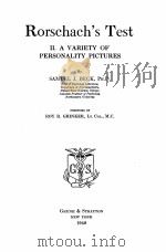 RORSCHACH‘S TEST Ⅱ.A VARIETY OF PERSONALITY PICTURES（1949 PDF版）