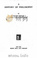 A HISTORY OF PHILOSOPHY（1923 PDF版）