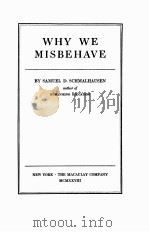 WHY WE MISBEHAVE（1928 PDF版）