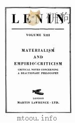 MATERIALISME ET EMPIRIO-CRITICISME PDF电子版封面 LENIN