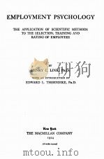EMPLOYMENT PSYCHOLOGY（1924 PDF版）