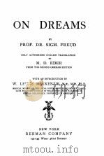 ON DREAMS PDF电子版封面 SIGM FREUD