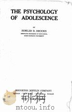 THE PSYCHOLOGY OF ADOLESCENCE（1929 PDF版）