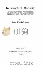 IN SEARCH OF MATURITY（1946 PDF版）