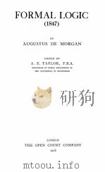 FORMAL LOGIC （1847）（1926 PDF版）