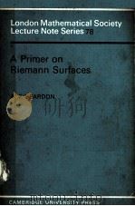 A PRIMER ON RIEMANN SURFACES PDF电子版封面 0521271045 A.F.BEARDON