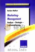 Heribert Meffert Marketing-Management PDF电子版封面 3409236139