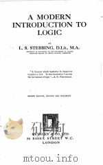 A MODERN INTRODUCTION TO LOGIC SECOND EDITION（1933 PDF版）