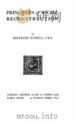PRINCIPLES OF SOCIAL RECONSTRUCTION 1919 PDF电子版封面