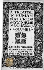 A TREATISE OF HUMAN NATURE VOLUME Ⅰ（ PDF版）