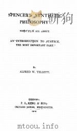 SPENCER‘S SYNTHETIC PHILOSOPHY 1914 PDF电子版封面