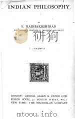 INDIAN PHILOSOPHY VOLUME Ⅰ 1923 PDF电子版封面