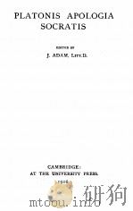 PLATONIS APOLOGIA SOCRATIS（1916 PDF版）