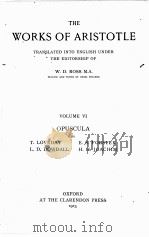 THE WORKS OF ARISTOTLE VOLUME Ⅵ（1913 PDF版）