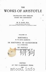THE WORKS OF ARISTOTLE VOLUME Ⅺ 1924 PDF电子版封面 W.D.ROSS