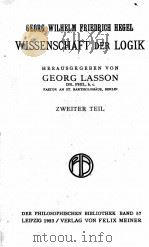 SAMTLICHE WERKE BAND Ⅳ WISSENSCHAFT DER LOGIK 1923 PDF电子版封面