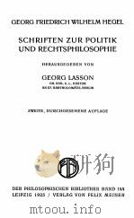 SAMTLICHE WERKE BAND Ⅶ SCHRIFTEN ZUR POLITIK UND RECHTSPHILOSOPHIE（1923 PDF版）