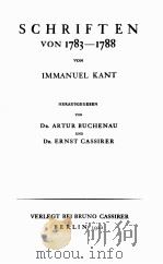 IMMANUEL KANTS WERKE BAND Ⅳ SCHRIFTEN VON 1783-1788（1922 PDF版）