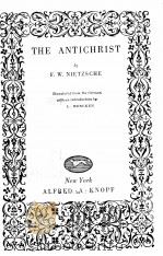 THE ANTICHRIST 1927 PDF电子版封面 F.W.NIETZSCHE