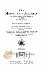 THE MESSAGE OF AQUARIA SECOND EDITION（1923 PDF版）
