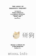THE LOGIC OF RELIGIOUS THOUGHT 1929 PDF电子版封面