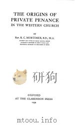 THE ORIGINS OF PRIVATE PENANCE IN THE WESTERN CHURCH（1939 PDF版）
