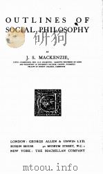 OUTLINES OF SOCIAL PHILOSOPHY（1921 PDF版）
