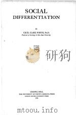 SOCIAL DIFFERENTIATION（1926 PDF版）