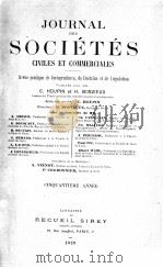 JOURNAL DES SOCIETES CIVILES ET COMMERCIALES 1929 PDF电子版封面