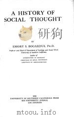 A HISTORY OF SOCIAL THOUGHT（1922 PDF版）