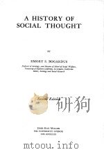 A HISTORY OF SOCIAL THOUGHT SECOND EDITION 1928 PDF电子版封面