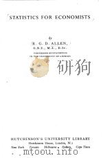 STATISTICS FOR ECONOMISTS（1953 PDF版）