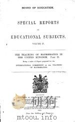 SPECIAL REPORTS ON EDUCATIONAL SUBJECTS VOLUME 27 1912 PDF电子版封面