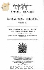 SPECIAL REPORTS ON EDUCATIONAL SUBJECTS VOLUME 26 1912 PDF电子版封面