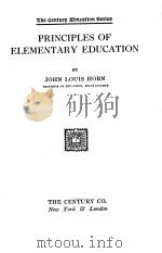 PRINCIPLES OF ELEMENTARY EDUCATION 1929 PDF电子版封面