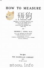 HOW TO MEASURE（1922 PDF版）