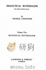 DIALECTICAL MATERIALISM VOLUME TWO 1956 PDF电子版封面