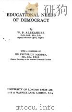 THE EDUCATIONAL NEEDS OF DEMOCRACY（1940 PDF版）