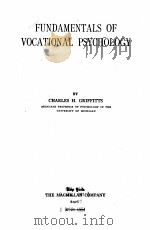 FUNDAMENTALS OF VOCATINAL PSYCHOLOGY（1925 PDF版）