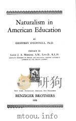 NATURALISM IN AMERICAN EDUCATION 1938 PDF电子版封面