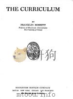THE CURRICULUM 1918 PDF电子版封面 FRANKLIN BOBBITT
