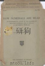 HOW NUMERALS ARE READ 1922 PDF电子版封面