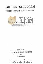 GIFTED CHILDREN THEIR NATURE AND NURTURE（1926 PDF版）